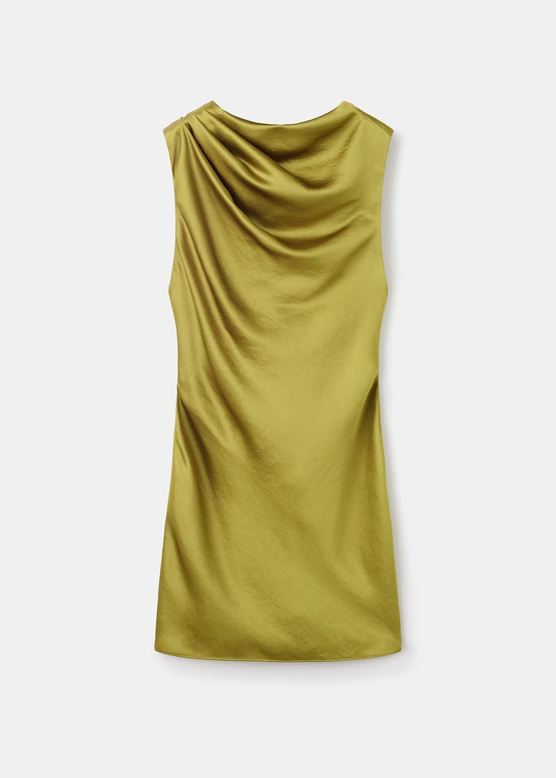 Open-back satin-effect dress