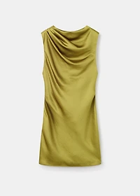 Open-back satin-effect dress