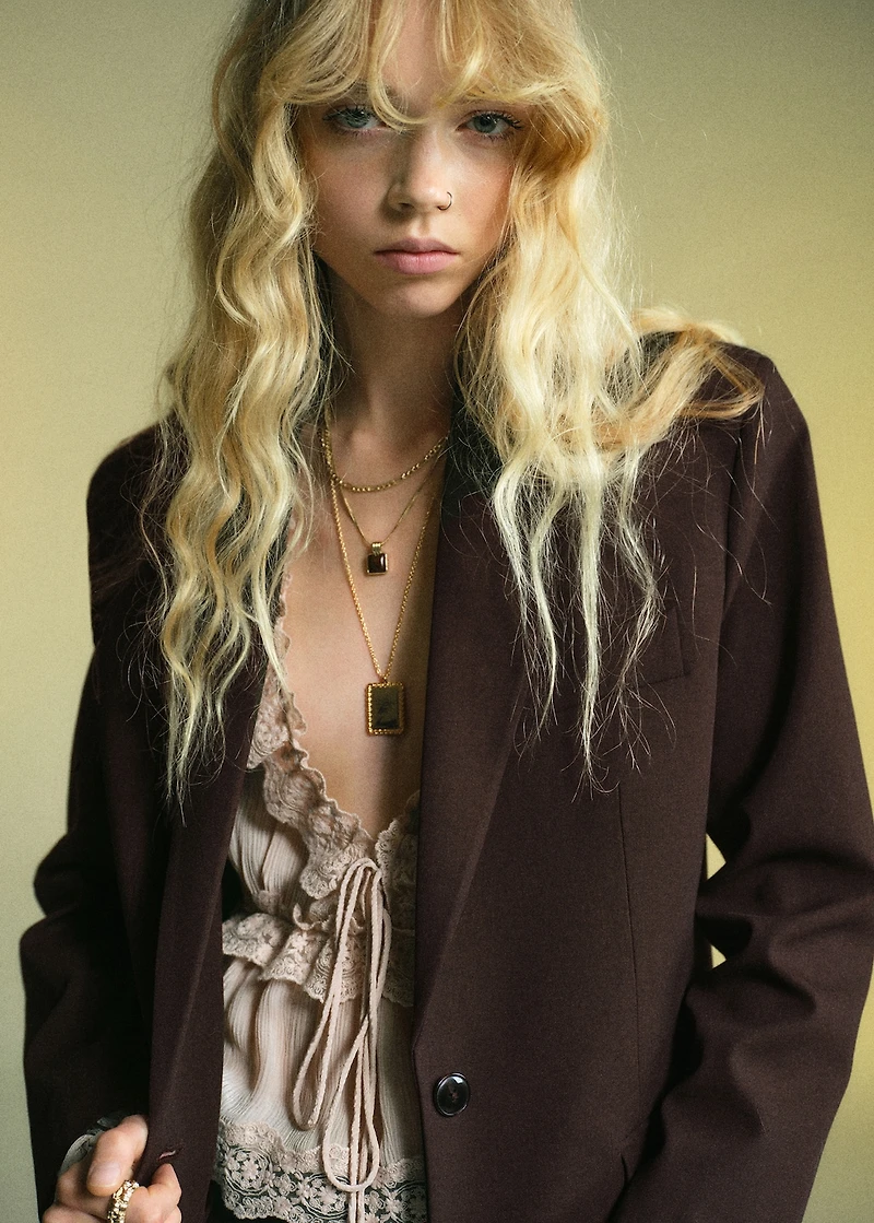 Straight-fit suit blazer