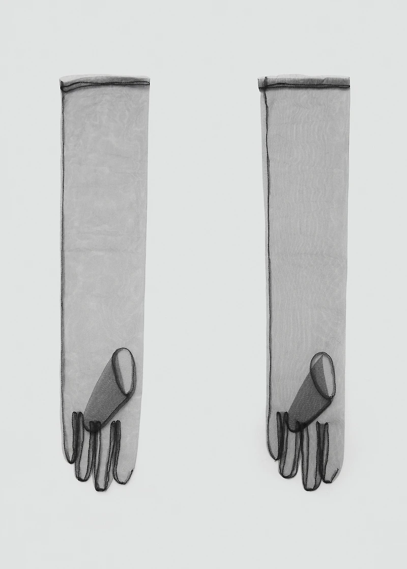 Long semi-transparent gloves