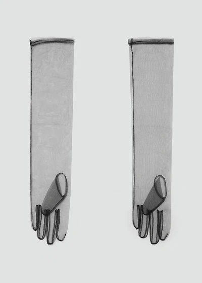 Long semi-transparent gloves