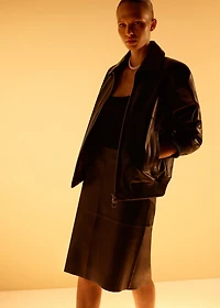 Leather pencil skirt