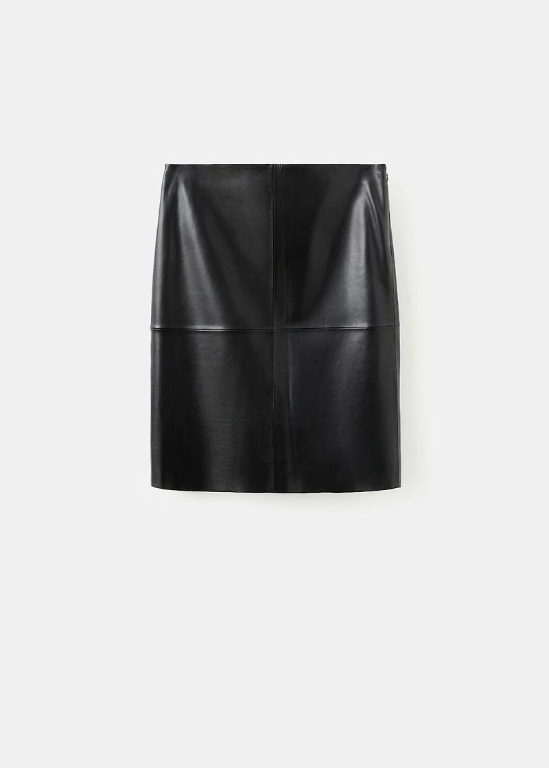 Leather pencil skirt