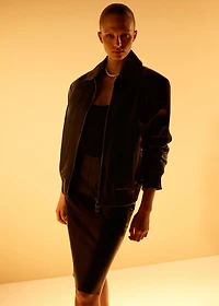 Leather pencil skirt