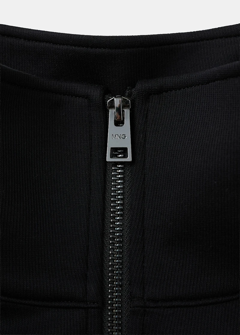 Cotton sweatshirt zipper
