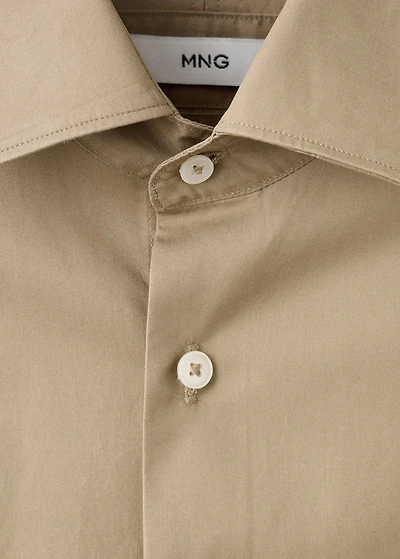 Slim-fit lyocell cotton shirt