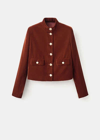Velvet jacket with buttons
