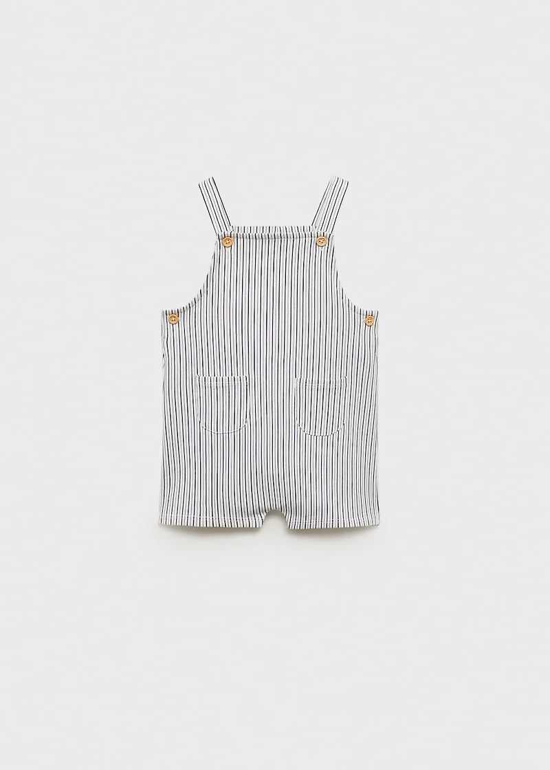 Striped short dungarees