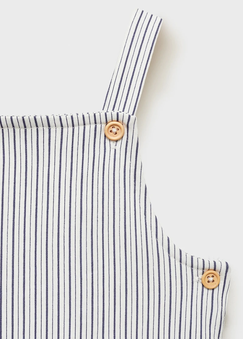 Striped short dungarees