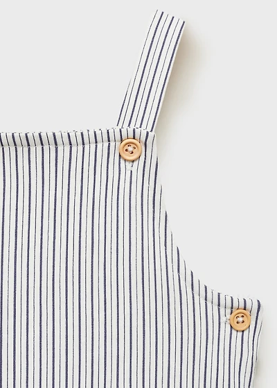 Striped short dungarees
