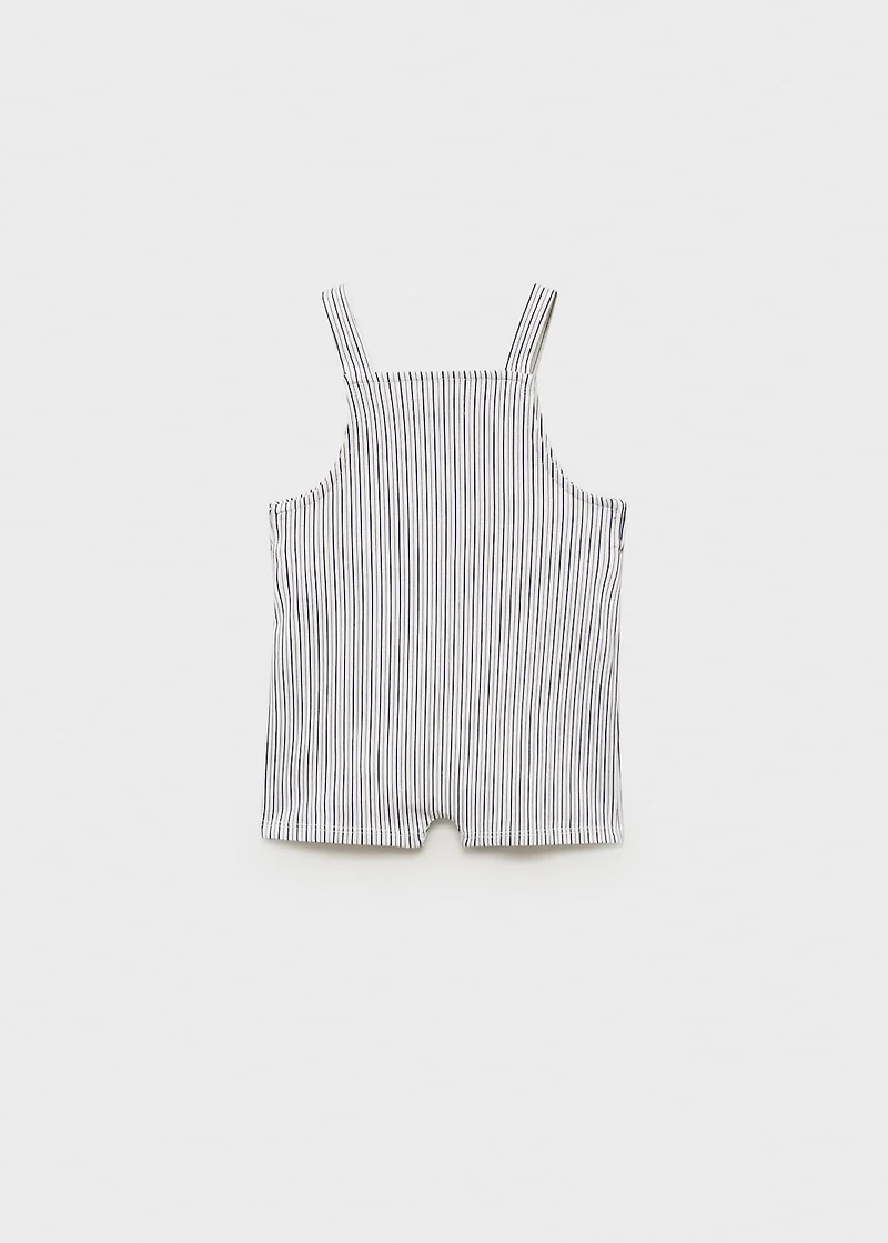 Striped short dungarees