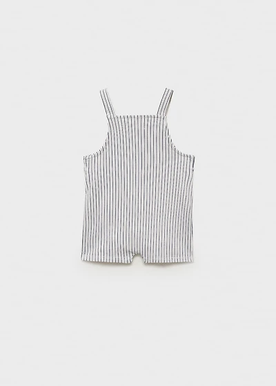Striped short dungarees