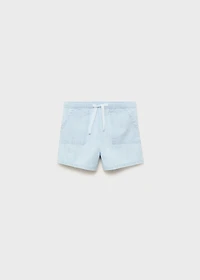 Denim-effect cotton shorts