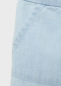 Denim-effect cotton shorts