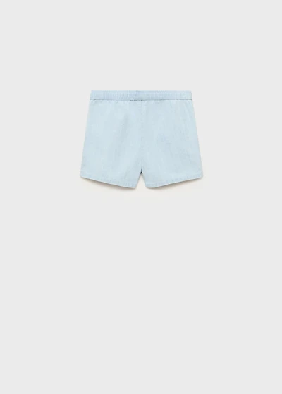 Denim-effect cotton shorts