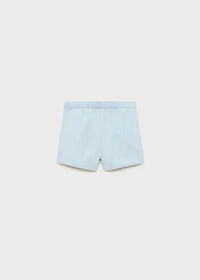 Denim-effect cotton shorts