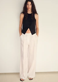 Linen-blend suit vest