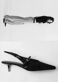 Mesh buckle stiletto-heeled shoes