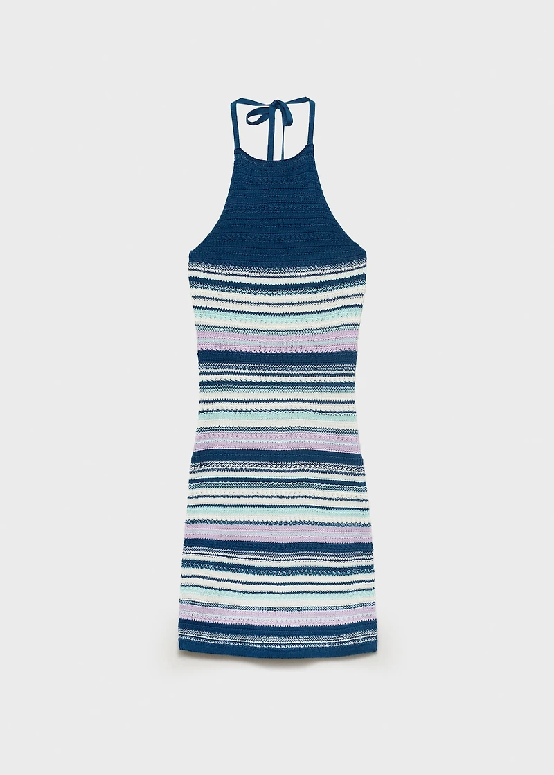 Halter-neck crochet dress