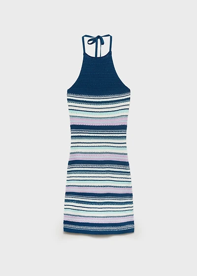 Halter-neck crochet dress