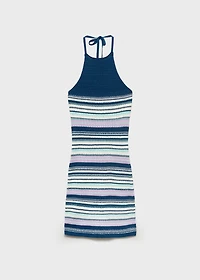 Halter-neck crochet dress