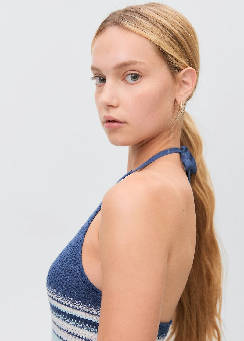 Halter-neck crochet dress