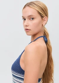 Halter-neck crochet dress