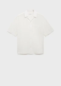 Wrinkled-effect pinstripe shirt