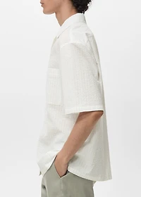 Wrinkled-effect pinstripe shirt