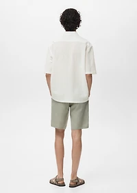 Wrinkled-effect pinstripe shirt