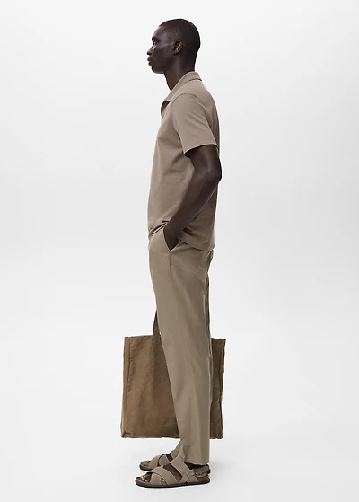 Cotton tapered crop pants