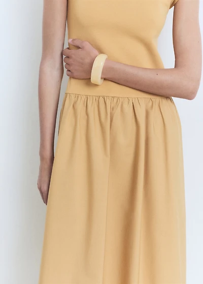 Combined fabric midi-dress