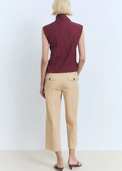Straight-cut crop pants