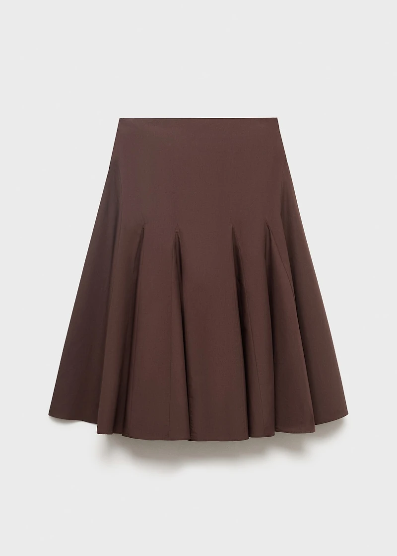 Pleated midi-skirt