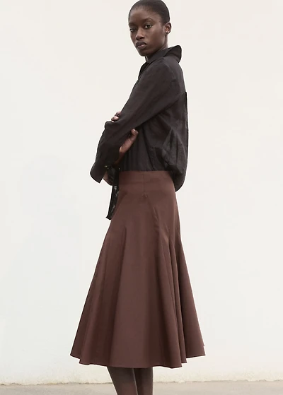 Pleated midi-skirt