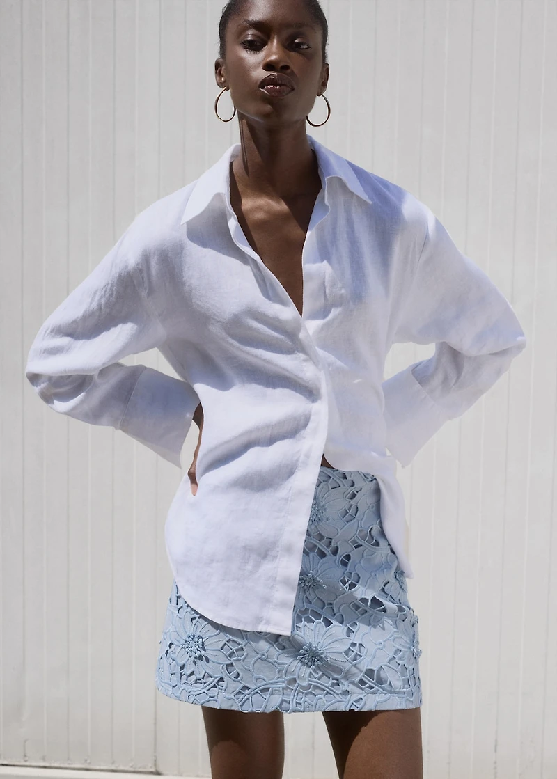 Embroidered cotton skirt