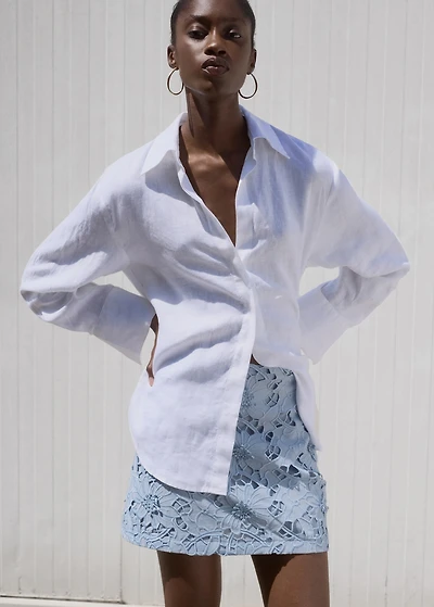 Embroidered cotton skirt