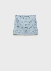 Embroidered cotton skirt