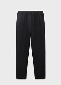 Linen pants with drawstring