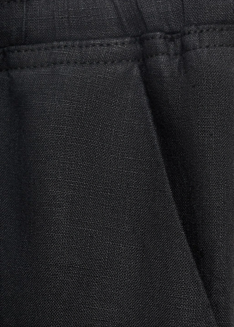 Linen pants with drawstring
