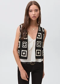 Crochet knitted vest