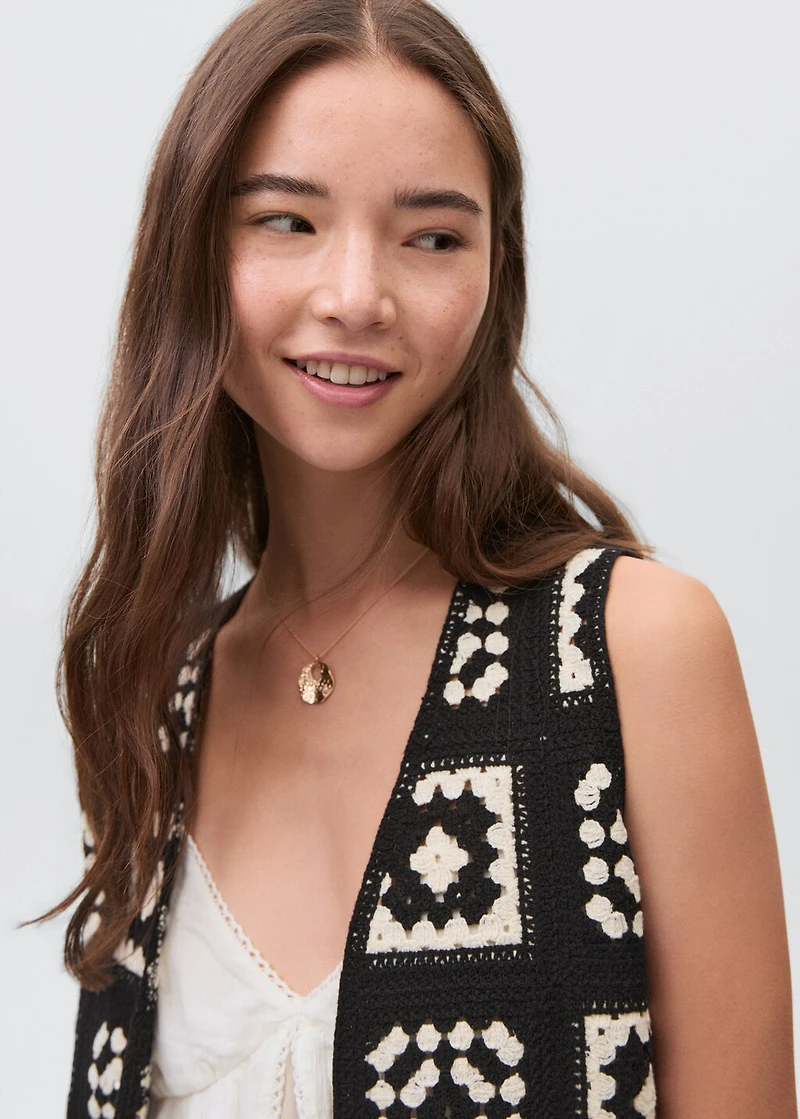 Crochet knitted vest