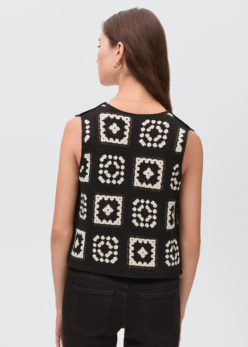 Crochet knitted vest