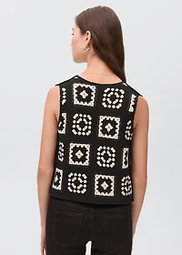 Crochet knitted vest