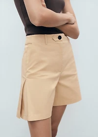 Straight pleated shorts