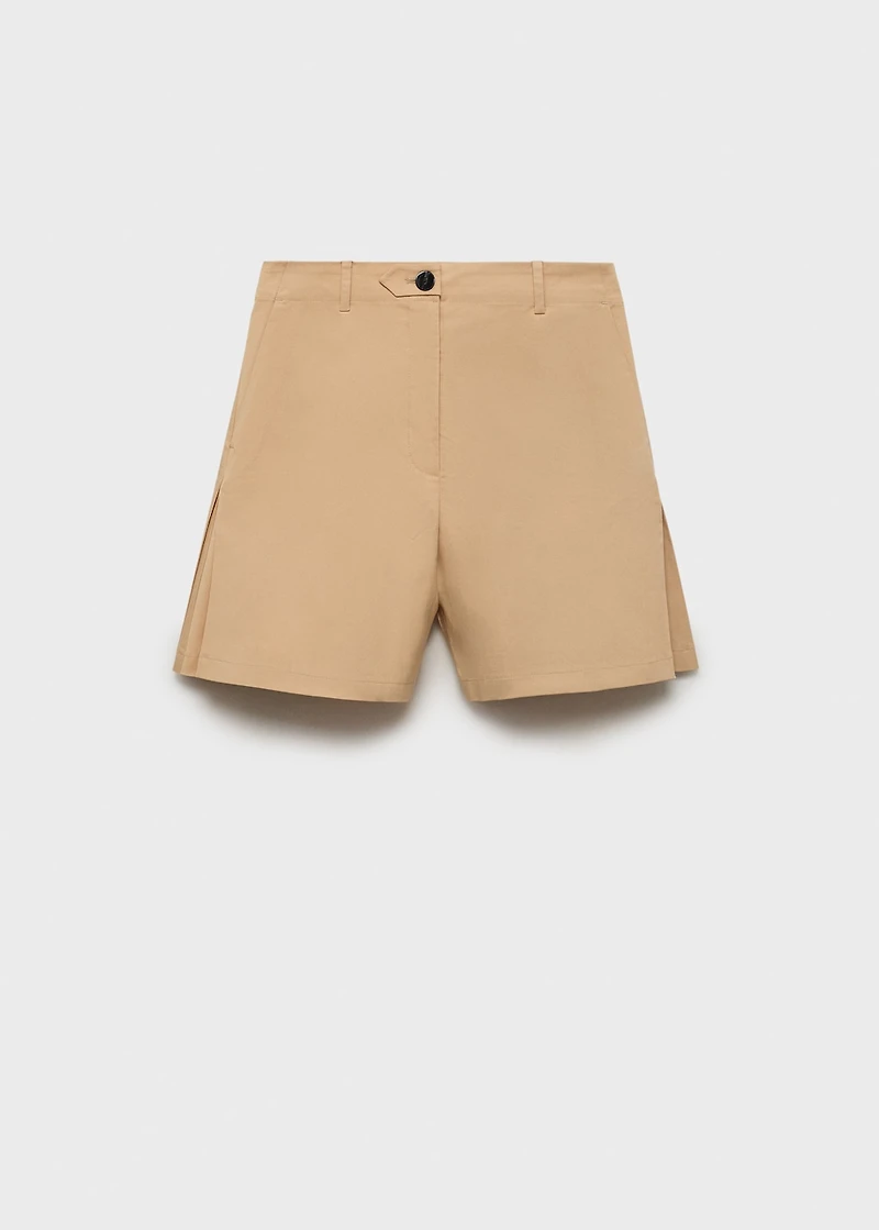 Straight pleated shorts