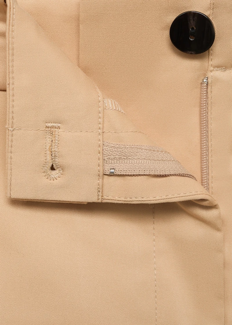 Straight pleated shorts