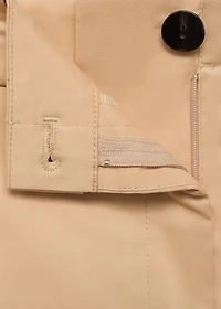 Straight pleated shorts