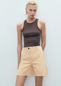 Straight pleated shorts