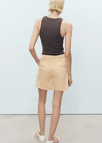Straight pleated shorts